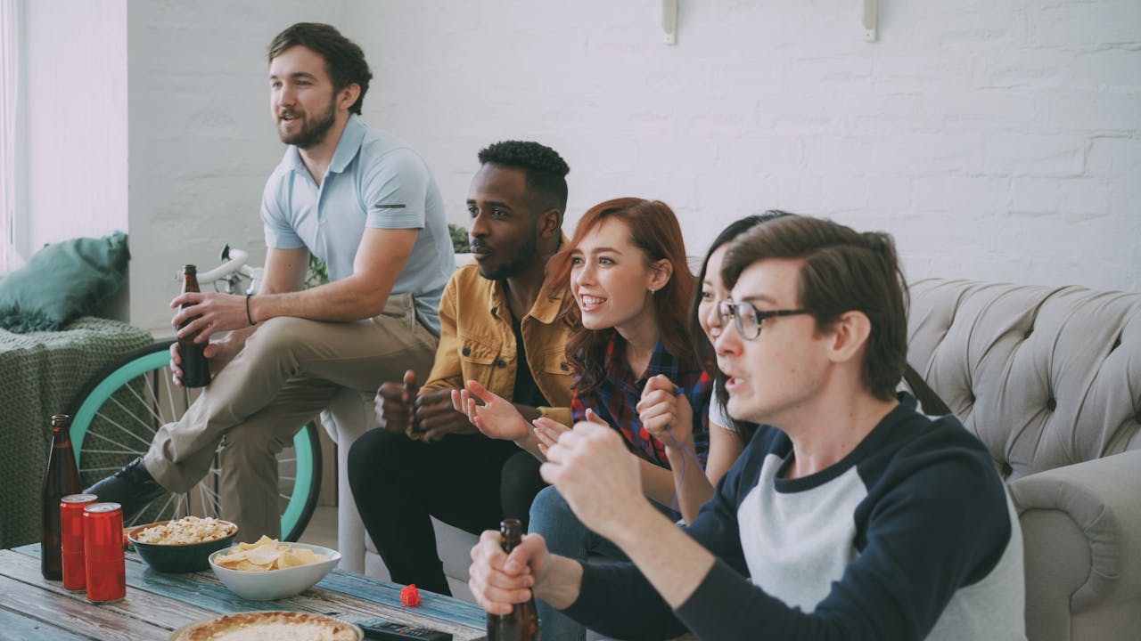 family enjoying TV with DStv installers setup
